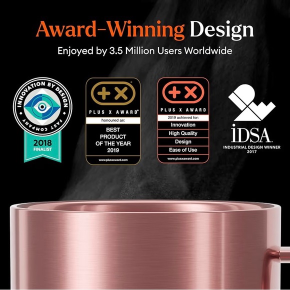 new ember temperature control smart mug 10oz app controlled heated rose gold mug - Picture 6 of 11